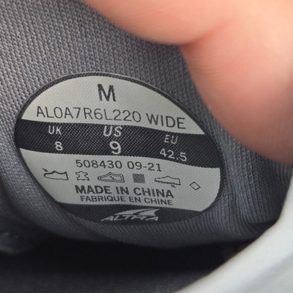 Altra Torin 5 Leather Gray Athletic Performance Road Running Shoe Mens 9 Wide